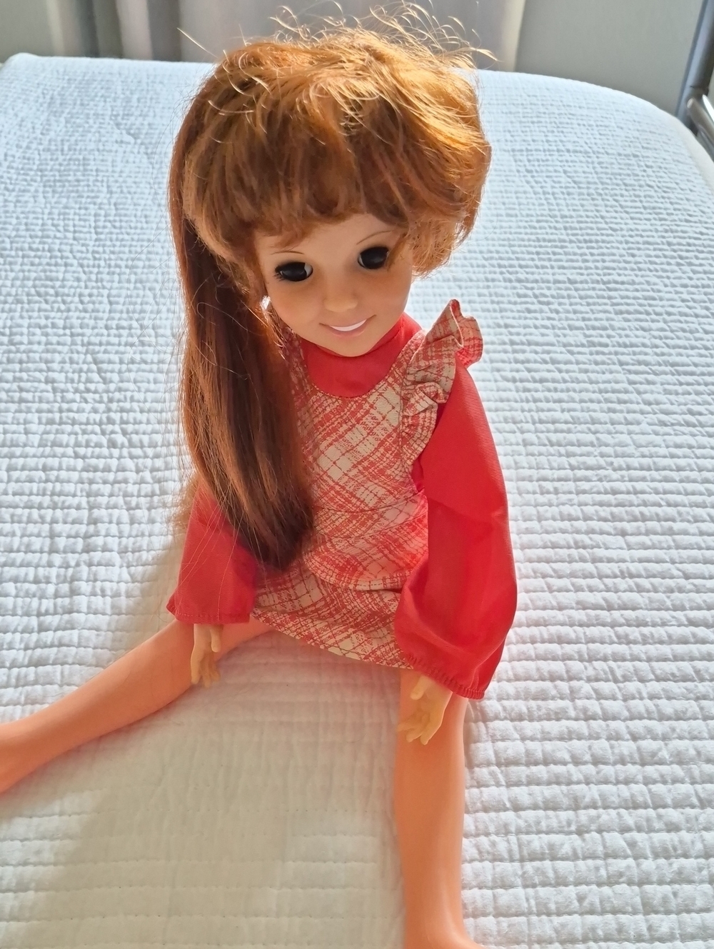 Vintage 70s Ideal Crissy Doll Original Dress Ponytail Grows